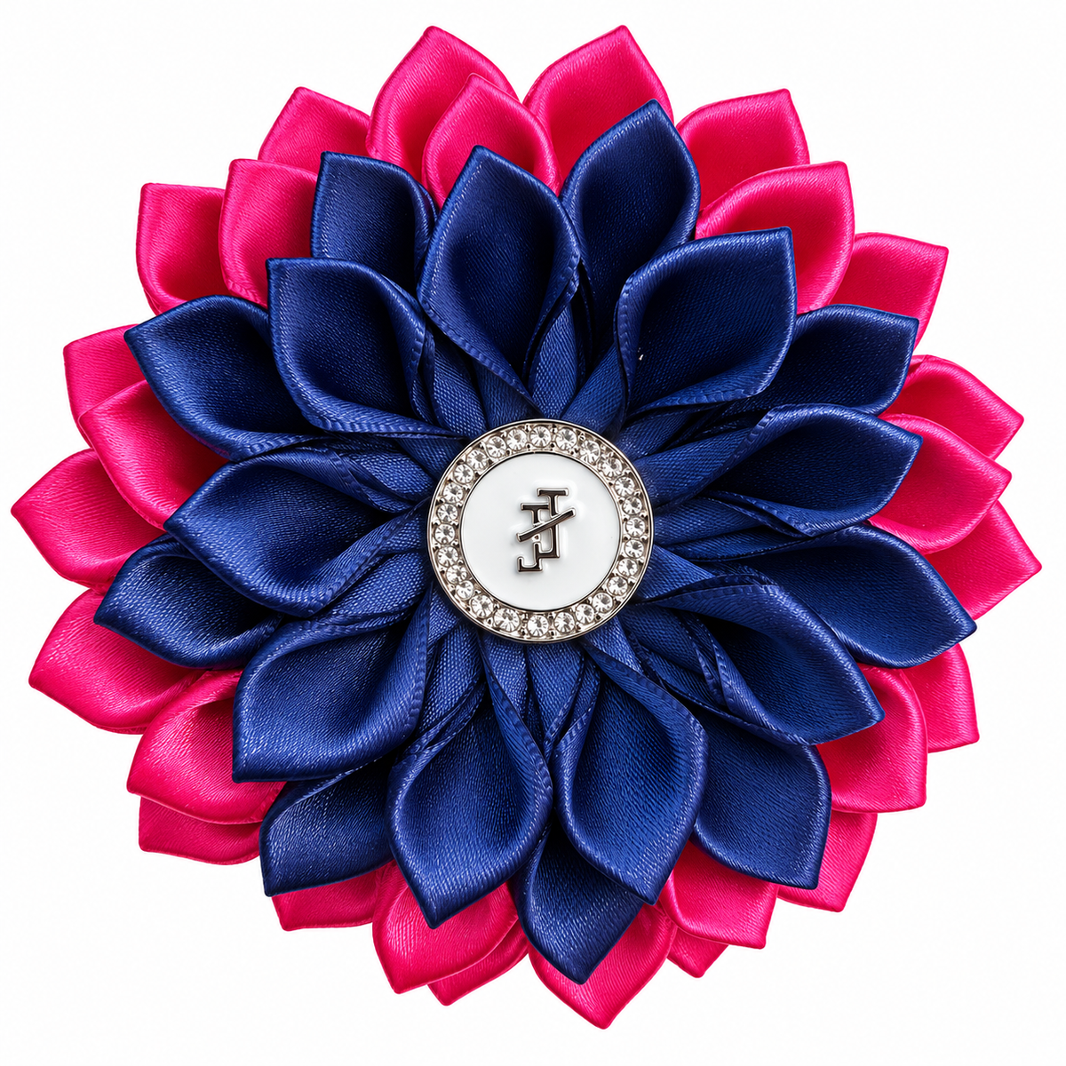 Jack and Jill of America Signature Satin Flower Brooch