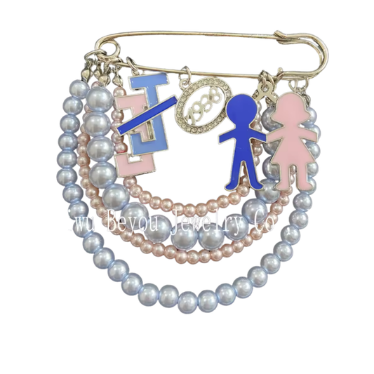 Jack and Jill Family Pearl Charm Pin
