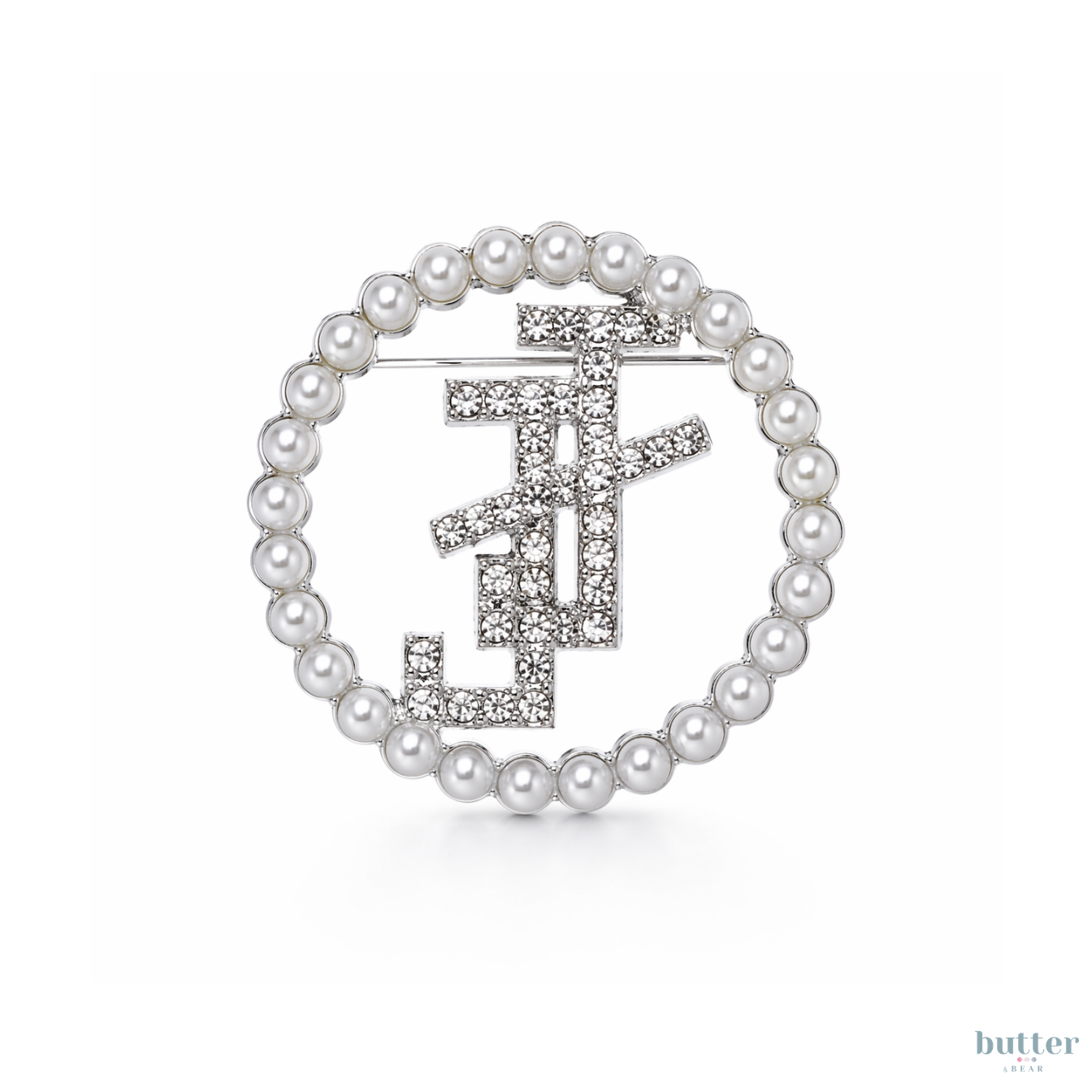 Jack and Jill Pearl Circle Brooch