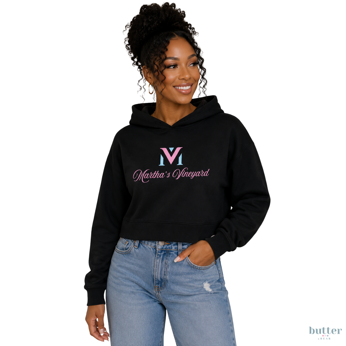 MV: Martha's Vineyard Modest Crop Hoodie