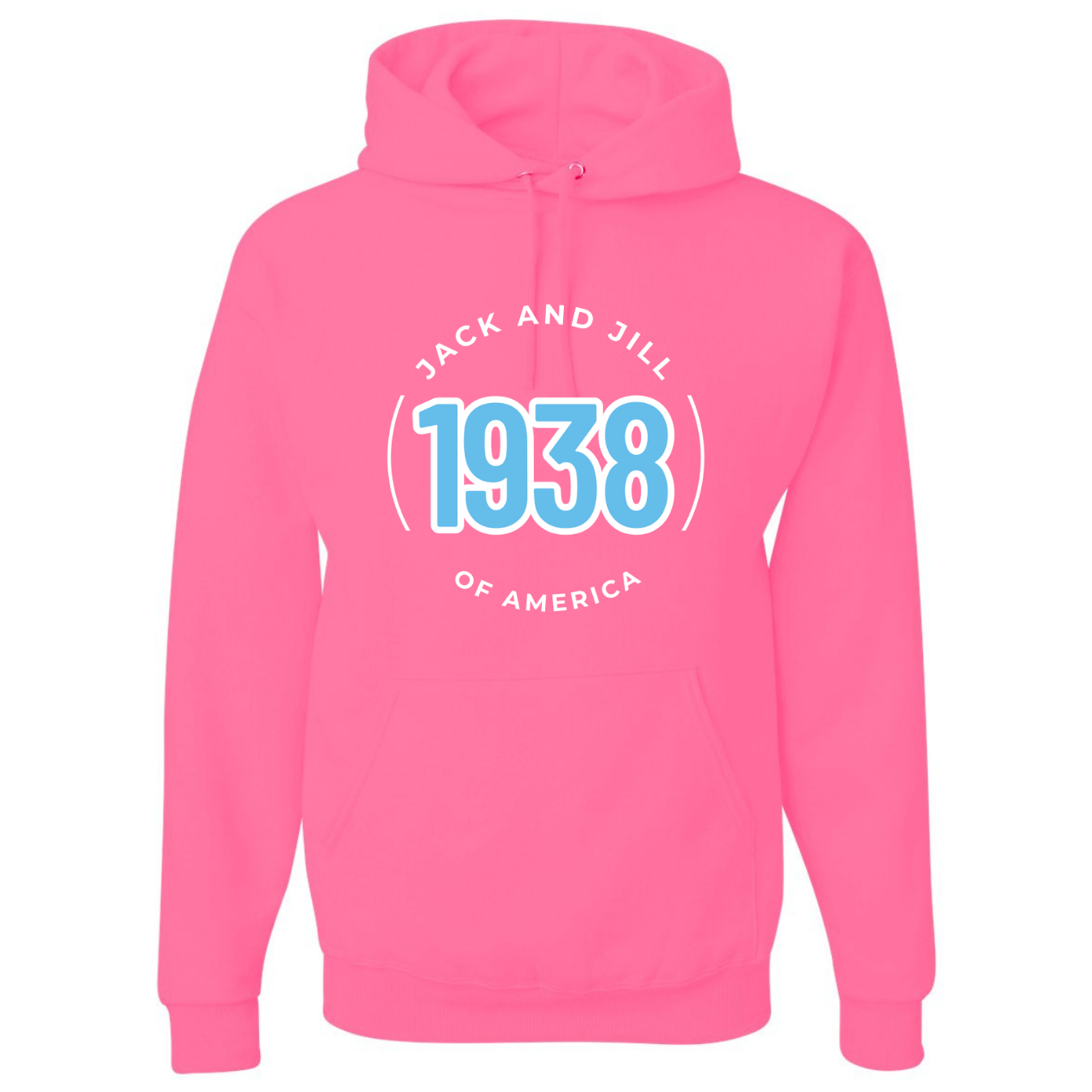 Jack and Jill Unisex Hoodie- Light Blue 1938 JJ Circle