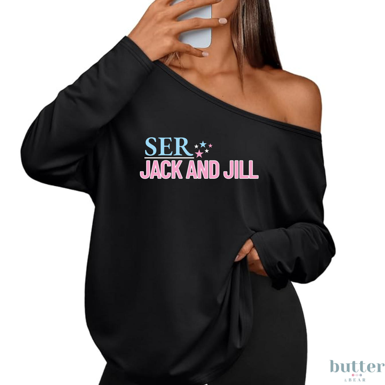 SER Jack and Jill Off-the-Shoulder Long Sleeve Top