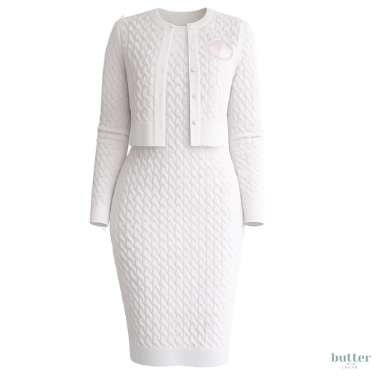 Jack and Jill Protocol Textured Dress & Cardigan Set