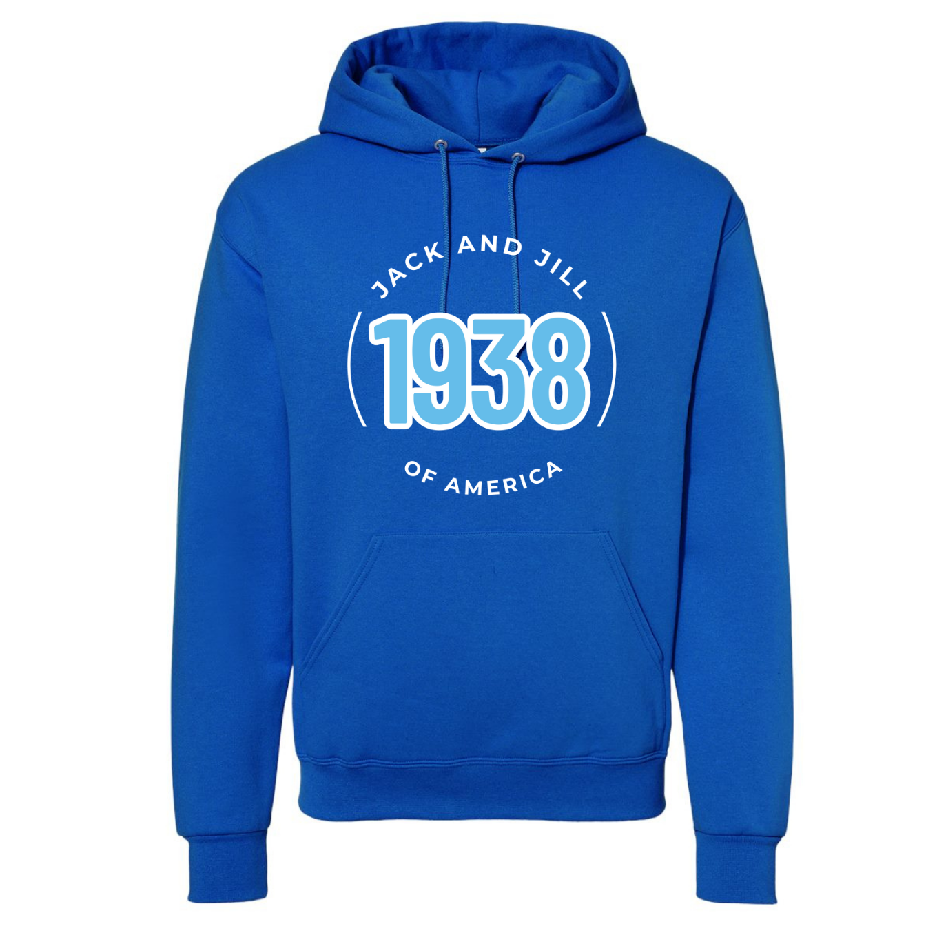 Jack and Jill Unisex Hoodie- Light Blue 1938 JJ Circle