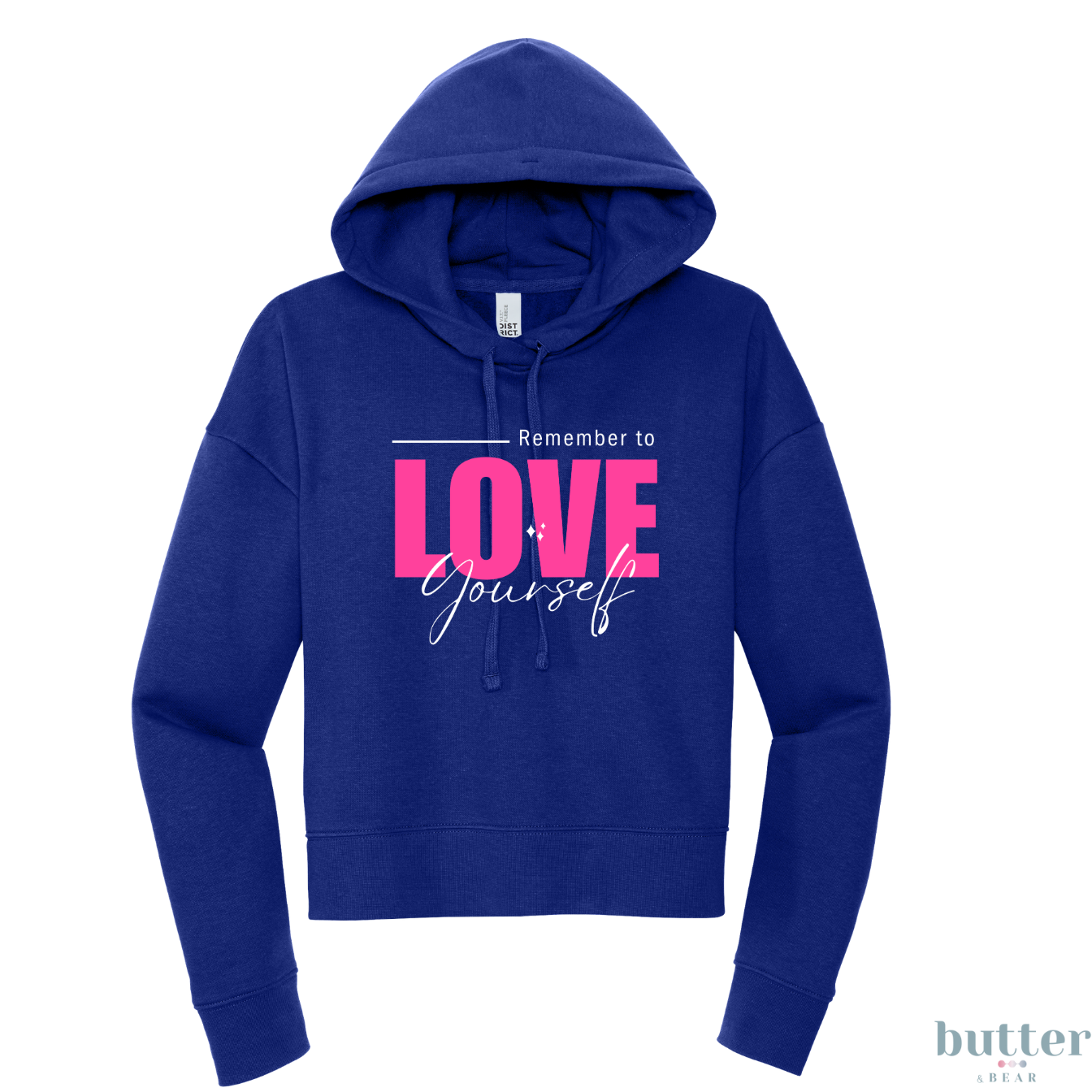 Remember to LOVE Yourself Modest Crop Fleece Hoodie