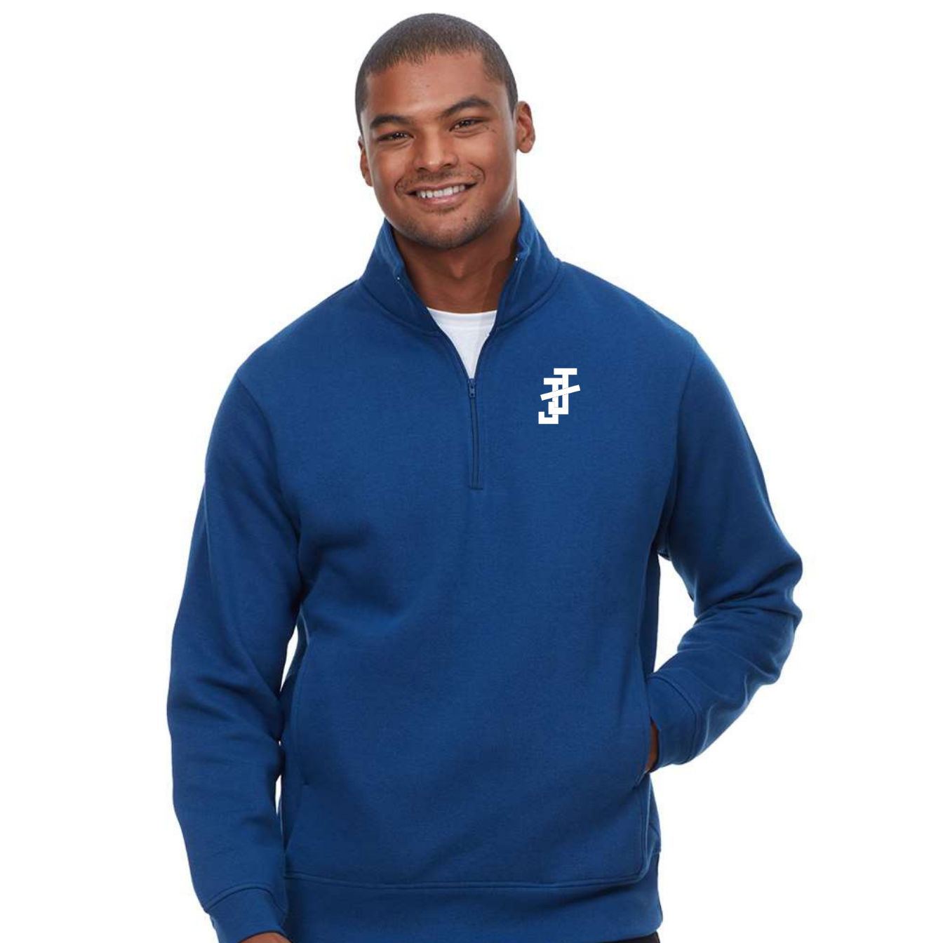 Jack and Jill Unisex Ultimate Fleece Quarter-Zip - White JJ
