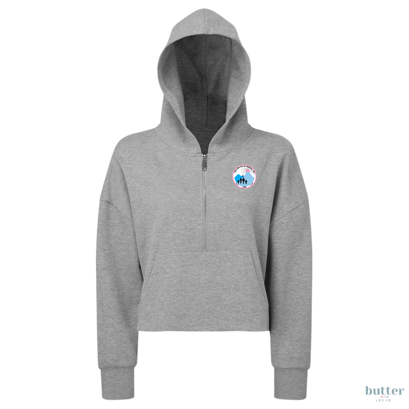 Jack and Jill Women's Half-Zip Hooded Sweatshirt - Crest