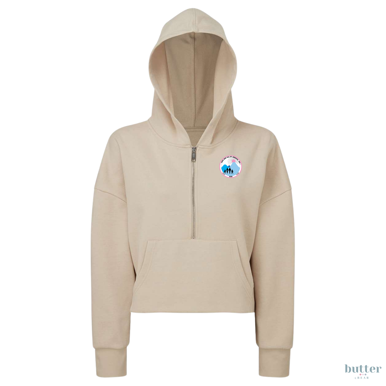 Jack and Jill Women's Half-Zip Hooded Sweatshirt - Crest